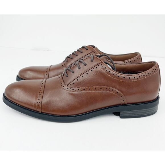 Fairlane Men's Feawin Flex Oxford Shoes 13 Brown Leather Lace Up Heel NWOB - Picture 6 of 12